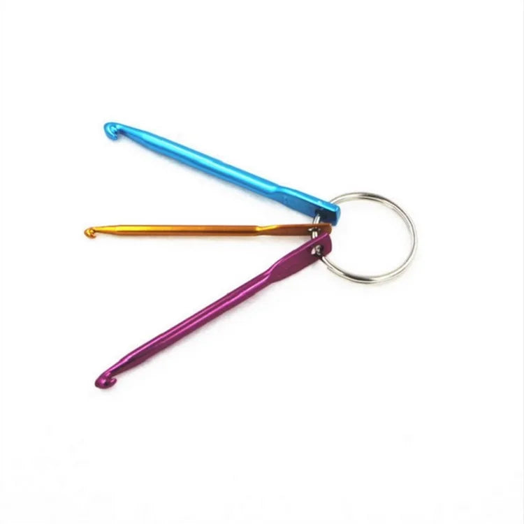Wholesale 3Pcs/Set Mini Crochet Hook Knitting Needle Aluminum Crochet Hook Set With Keyring for Hand Knitting Tools