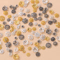 4mm-7mm Retro Oxidized Flower Bead Caps 925 Sterling Silver Hollow Flower End Cap Spacer Beads for Jewelry Making