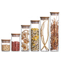 Portable 450ml Kitchen Spice Storage Set Airtight Glass Jar with Bamboo Cover for Condiments Storage Bottles & Jars