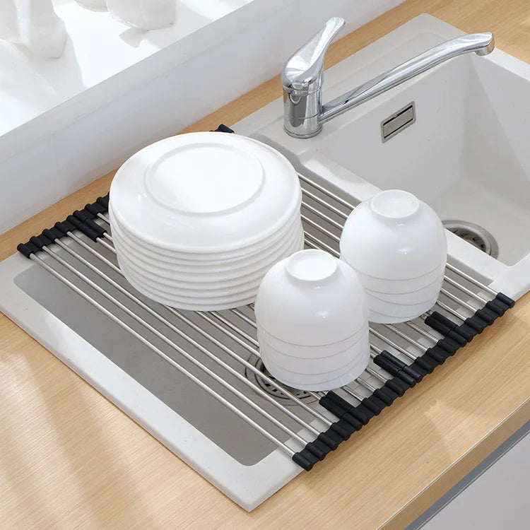 Kitchen Sink Rack  Plastic Folding Potholder Sink Dish Storage Rack Stainless Steel Water Filter Racks