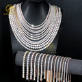 Luxury Silver 10K 14K Gold Iced Out Diamond Tennis Chain Men Women 2mm 3mm 4mm 5mm Bracelet GRA Certificate Moissanite Necklace