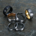 Comfort Fit Fashion Black Hammered  8mm Engagement Wedding Band Tungsten Carbide Signet Rings for Men Women