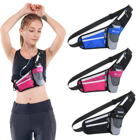 Multipurpose Waterproof Sport Running Waist Bag Fanny Pack with Bottle Holder