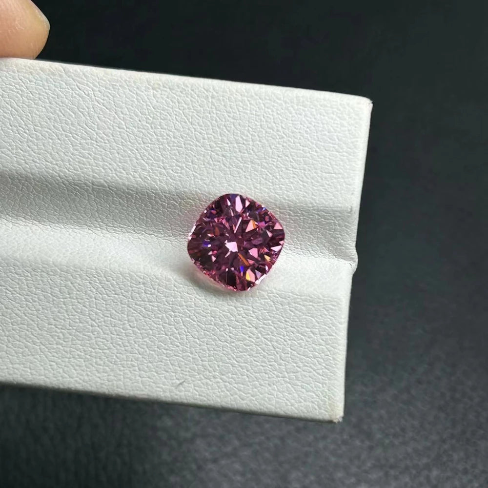 Pink Cushion Shape 6x6mm to 11x11mm Lab Moissnaite Diamond Wholesale Price