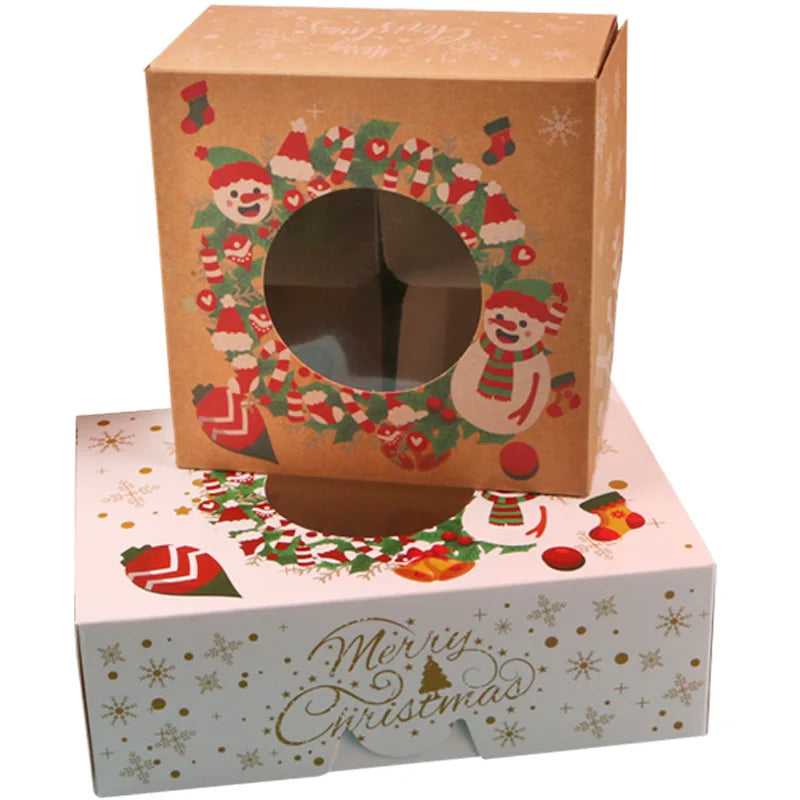 Best Selling Gift Box Christmas Holiday Packaging Box Cookie Cake Chocolate Baking Box with Window