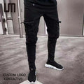 Liu Ming Clearance Sales New Year Men Slim Stretchy Black Pants Biker Ripped Long Denim Trousers Skinny Jeans