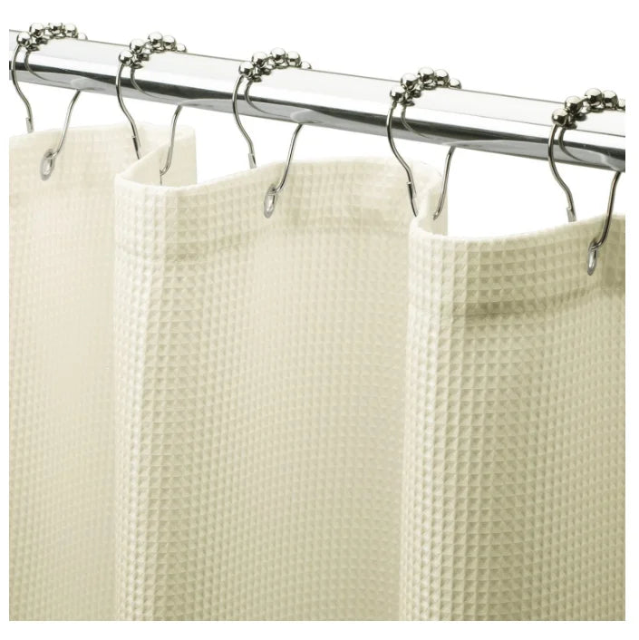 Waffle Shower Curtain Heavy Duty Fabric Shower Curtains with Weave Hotel Quality Bathroom Shower Rod Curtains 72 X 72 Inches