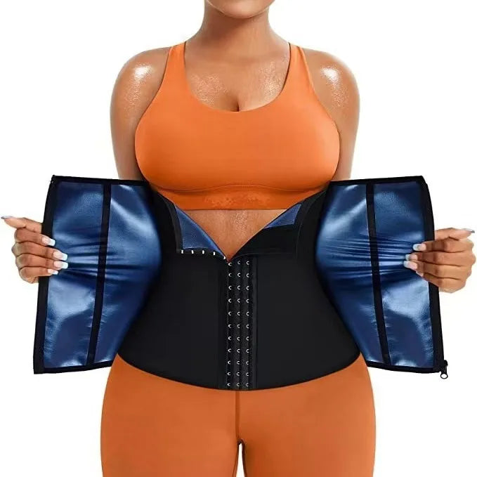 Women's Sweat Waist Trainer Corset with Zipper Workout Belt Corset Shapewear for Waist Slimming