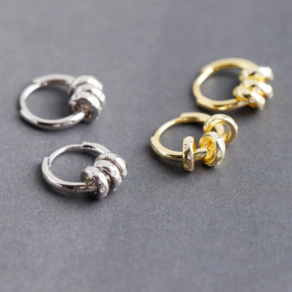 2024 Fashion Jewelry 925 Sterling Silver Earring Diy Cz Diamond Round Circle Gold Plated Hoop Earrings for Women Jewelry