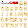 EManco DIY Accessories Wholesale 316L Titanium Steel Letter Hanging 14K Gold-plated Pendant Charms for Women Necklace Bracelet