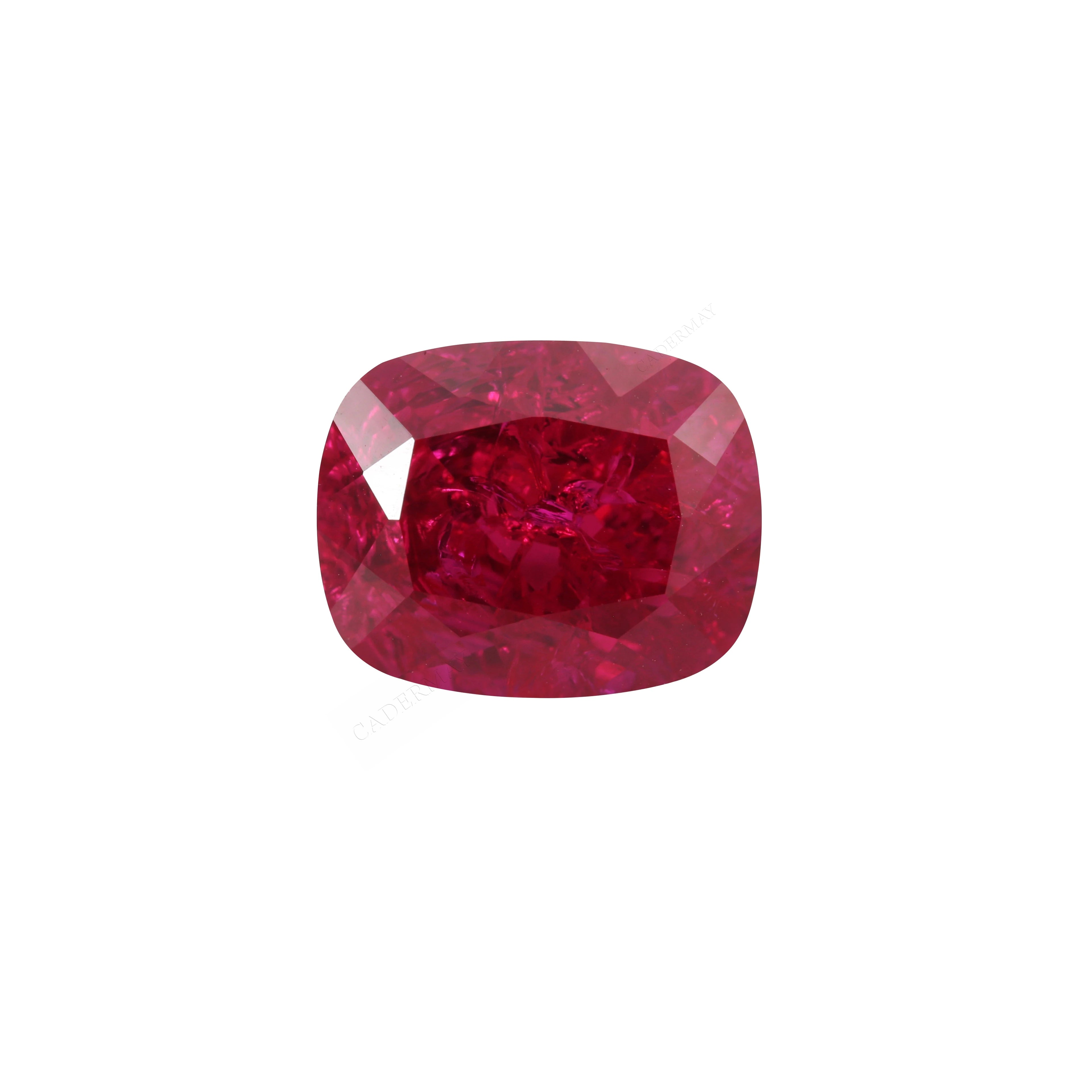 Antique Cushion-shaped Artificially Cultivated Rubies with Velvet Simulated Rubies and Natural Cut Gemstone Jewelry