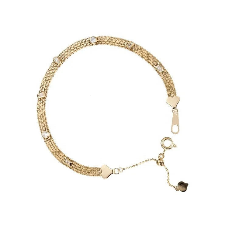 RUYI Gold Jewelry Manufacturer Diamond Bracelets Jewelry 18K Adjustable Fancy Diamond Bracelet