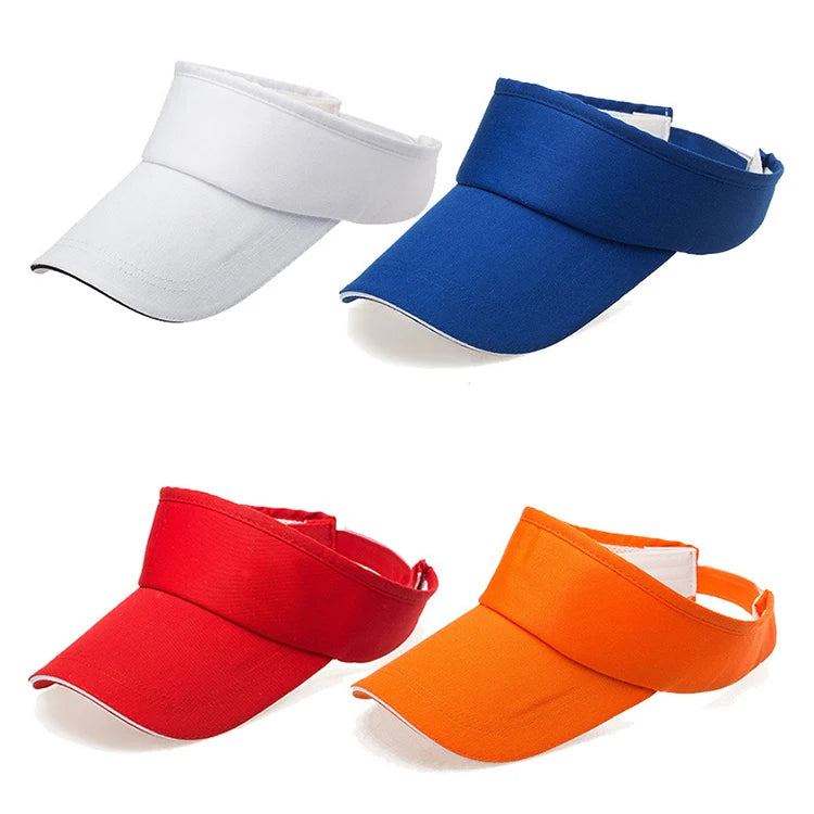 Adjustable Embroidery Sun Sports Visor Cooling Stretchy Solid Color Cotton Visor