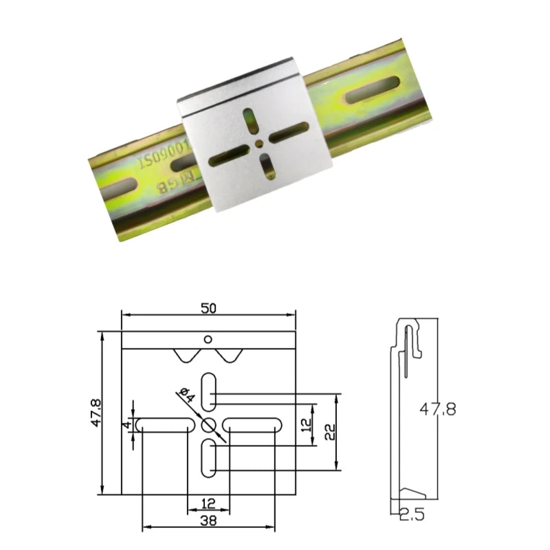 Silvery 50 Wide Snap-On Installation Clamp Rail Fastening Guide Rail Buckle Secure Snap Hook 35mm DIN Rail 1 Year Warranty