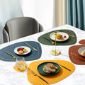 Hot-Selling Leather Placemat Table Decor Irregular Desk Pad Dual-Side Dining Heat Resistant Place Mat for Kitchen Table