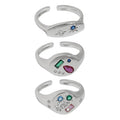 Silver 925 Gold Plated Micro Pave Multi Color Zircon Stone Geometric Women's Finger Band Rings