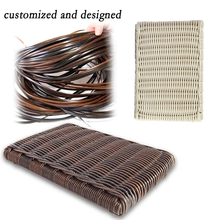 Wholesale Placemat Raw Materials Synthetic Weaving Rolls Plastic Rattan