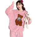 New Design Long Sleeve Flannel Winter Women's Sleepwear Thicken Pajamas Sets Home Clothes