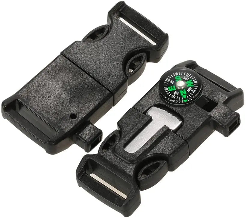 Emergency Whistle Buckle with Compass for Outdoor Camping Hiking