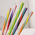 Reusable Rainbow Striped Eco-Friendly PP Plastic Drinking Straws LFGB for Certified Customized Color Fashionable Bar Accessories