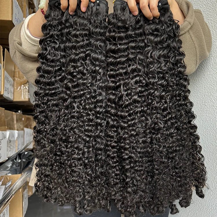 Raw Burmese Curly Human Hair Double Drawn Vietnamese Cambodian Virgin Human Hair Cuticle Aligned  Burmese Curly Hair Vendor