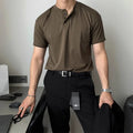 New Short Sleeve T-shirt Men's Polo Shirt Fitness Sports Henry Shirt