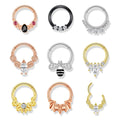 316F Surgical Stainless Steel Gold Plated PVD Nose Ring Septum Ring Hinged Clicker Hoop Piercing Jewelry for Men Women