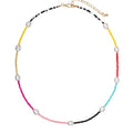 Hot Sale Colorful Seed Beaded Pearl Necklace Pearl Seed Beaded Choker Necklaces