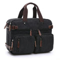 Briefcase Business Cotton Canvas Custom Print Logo  Side Sling Crossbody Luggage Travel Shoulder Messenger Bag for Men Women