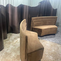 Italy Design Corner Semicircular Sofa Curved Cassette Sofa Upholstered Booth Banquet Seating Furniture for Restaurant Hotel