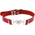 New Design Punk Niche Light Luxury Heart Necklace Leather Can Be Unclasped Love Lock Collar Necklace