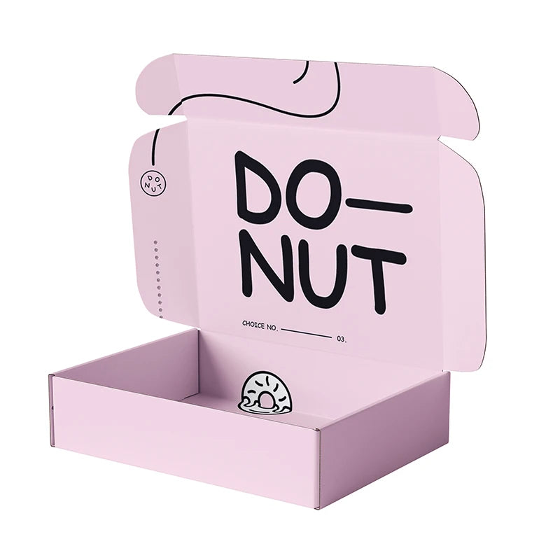Wholesale Custom Bakery Packaging Corrugated Paper Mailer Box for Doughnuts Sushi and Chewing Gum with Embossing Option