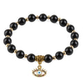 19cm Natural Stone Micro Paved Copper Eye Charms Gift Bracelet