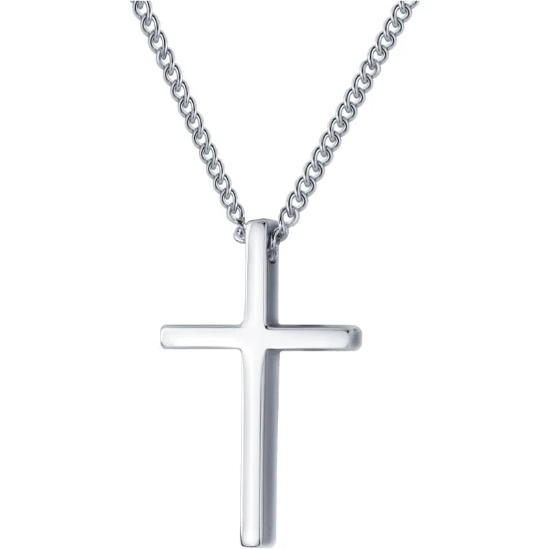 Daidan Plain Silver Gold Plated Jewelry Silver Cross Simple Lady Cross Necklace