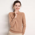 100% Merino Cashmere Roll-Neck Sweater for Women Relaxed Fit Winter Knitwear Turtleneck Jumper