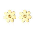 Minimalist Stainless Steel Gold Plated Daisy Flower Stud Earrings Fashion Jewelry for Women Girls