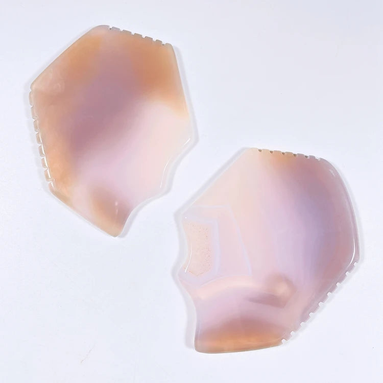 Huiying Factory Direct Sale Custom Tooth Supplier Engraving logo Grey Agate Guasha Natural Scrapping Applications