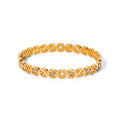 Creative Stainless Steel 18K Retro Round Crystal Cubic Zircon Wide Band Women Bangle Bracelets