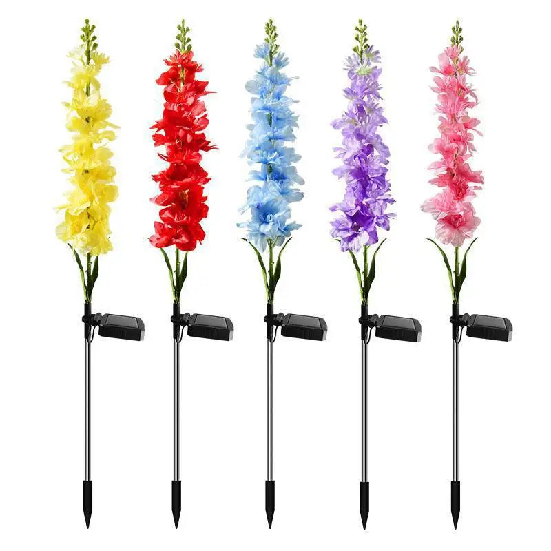 Outdoor Waterproof Led Solar Hyacinth Light for Pathway Lawngardenlandscapevillacourtyard Balcony Decoration