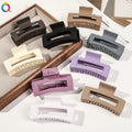4 Pcs Warm Color Big Hair Claw Clips 3.3 Non-slip Square Matte Banana Clips for Women Strong Hold Jaw Clips for Thick Thin Hair