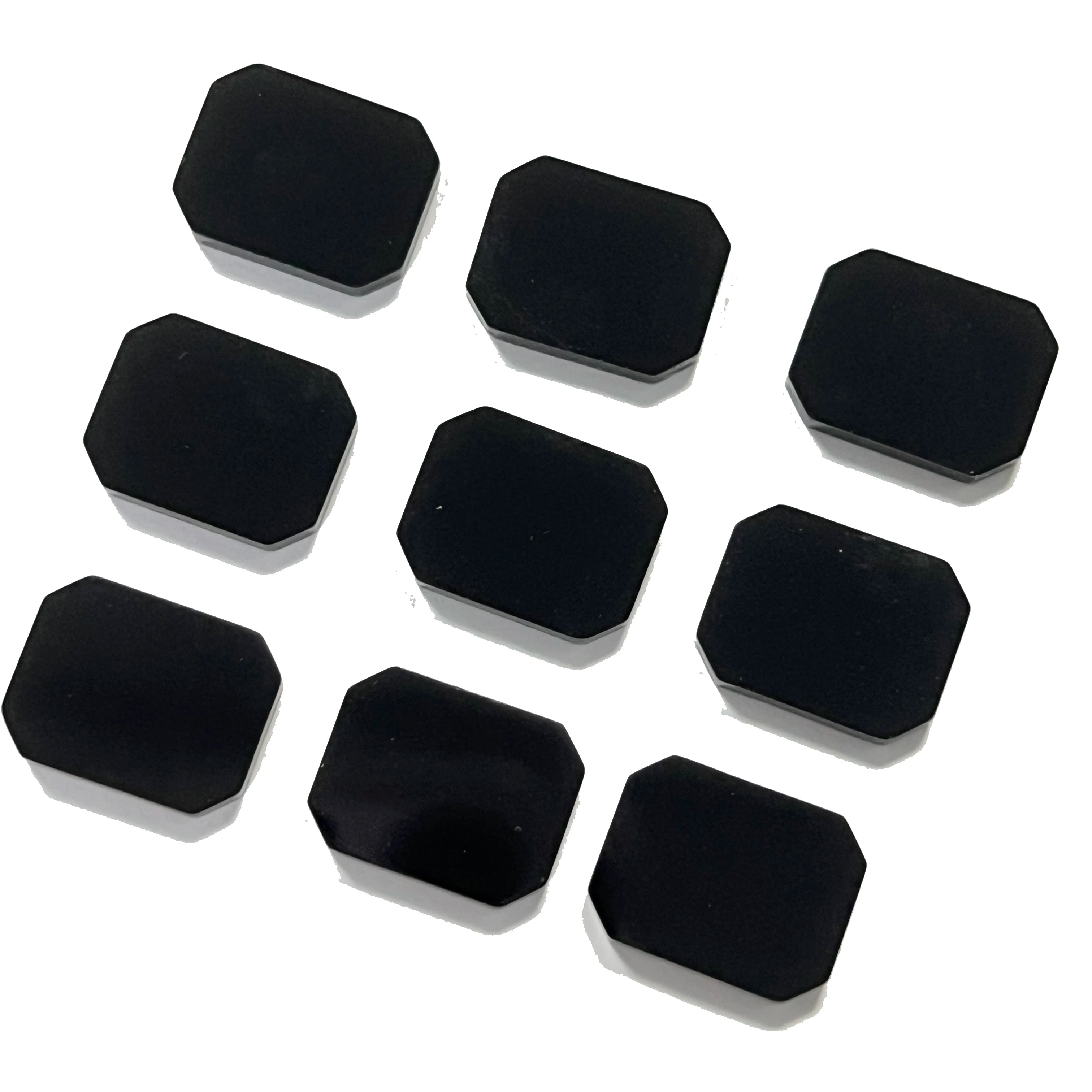 Natural Black Onyx Stone Emerald Cut 10x13mm Flat Agate Gemstones for Jewelry Pendant