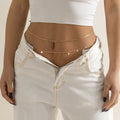 Women's Fashion Alloy Double Layer Waist Chain Versatile Tassel Chain Sequin Body Chain