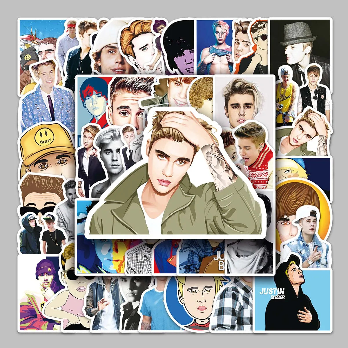 51PCS Factory Wholesale Star Singer Creative Perimeter Waterproof Justin Bieber Sticker Guitarist Ledger Scooter Sticker