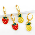 Fashion Brass Alloy with 18k Gold Plated Fruit Dangle Earring Charm Women Earrings  Jewelry
