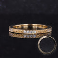 Starsgem 10K Yellow Gold Rings 1.5mm Round Brilliant Cut Moissanite Eternity Band Rings