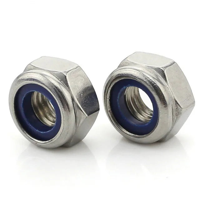 Stainless Steel 304 Prevailing Torque Type Nylock Nylon Insert Nyloc Lock Nut DIN 982 DIN985