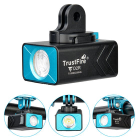 Trustfire D2R+HE05 Rechargeable Bike Light Aluminum Alloy Waterproof IP66 LED Flashlight With Indicator Real Brightness