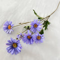 Multicolor- Purple Blue  Flores Artificiales Long Branch 6 Head Daisy  for Wedding Decoration