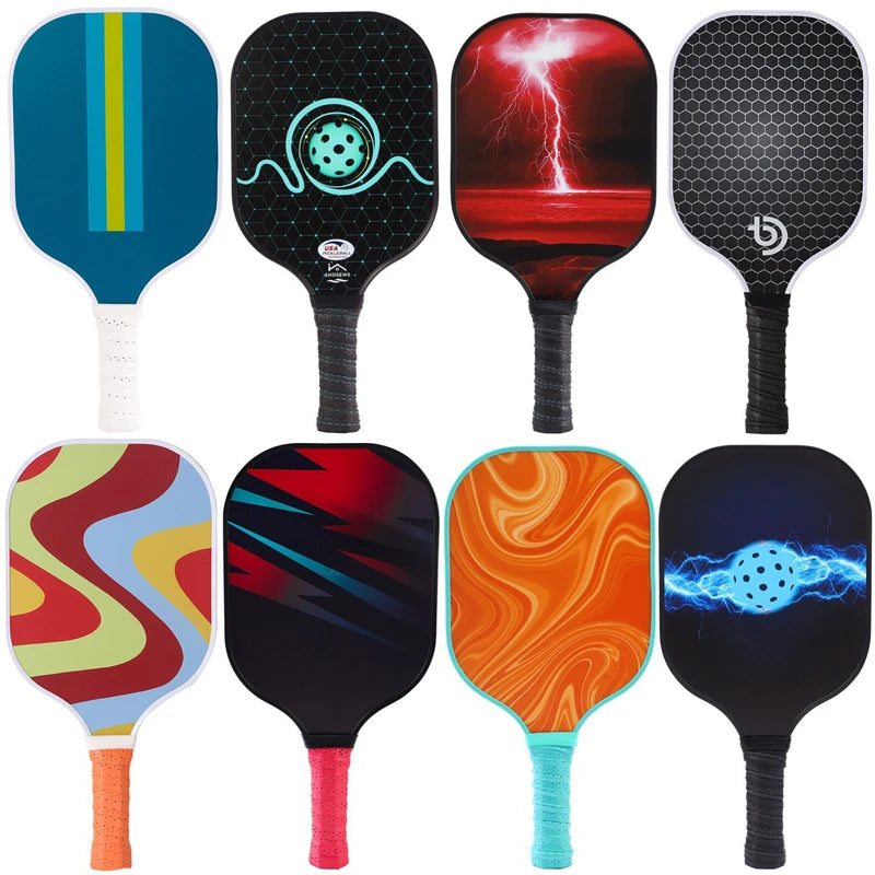 Custom UV Printing Pickleball Paddle Racket Single Black Glass Fiber Pickleball Paddle