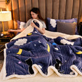 Wholesale 3 Layer Natural Fiber Silk-cotton Inner Milk Flannel Floral Winter Warm Blankets Bed Sofa Blankets and Throws
